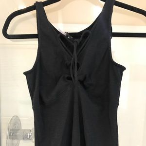 Black lace up free people tank